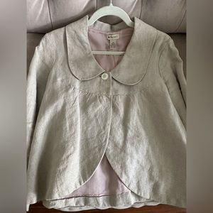 Anthropologie Elevenses Linen Jacket. Size 10